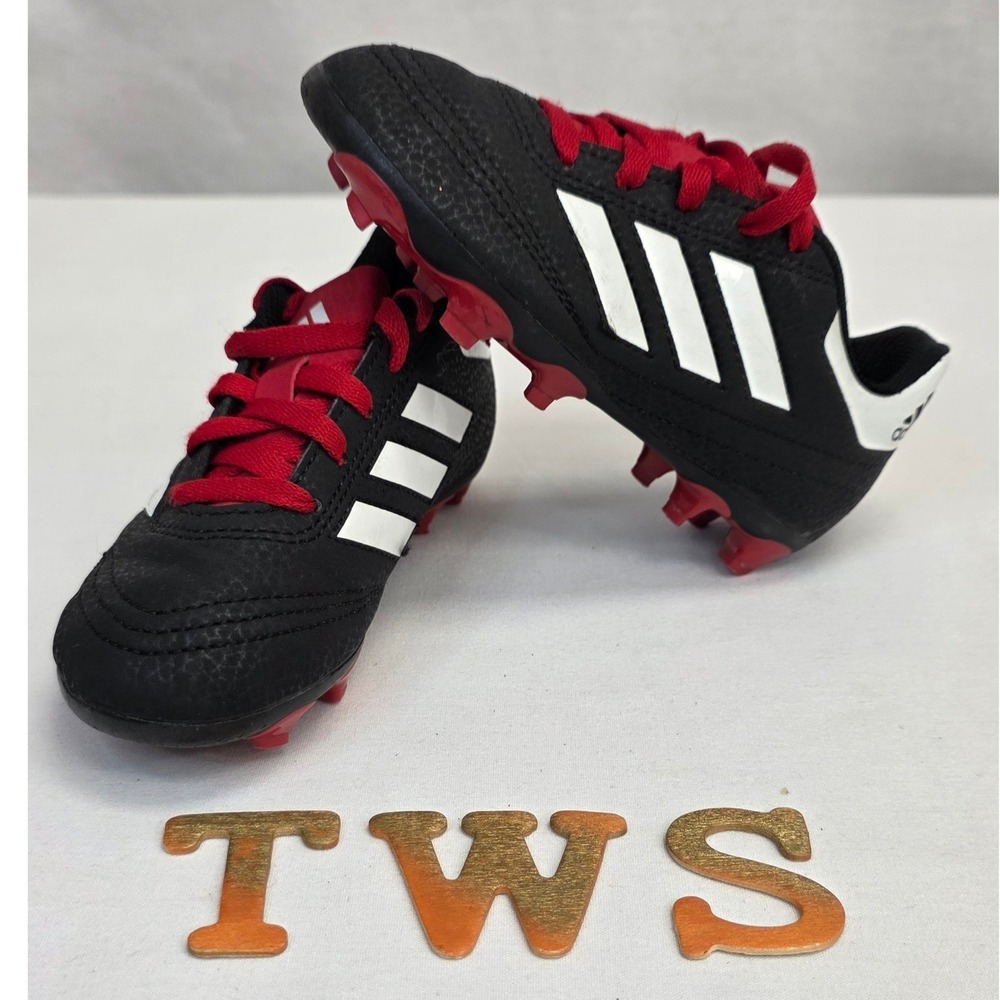 Adidas Goletto VI FG Kids Soccer Cleats Black White Red G26367 Size 10K